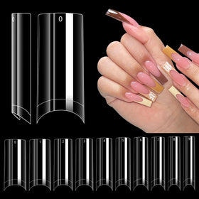 LIONVISON front packaging showing 500 clear long square tips for easy storage