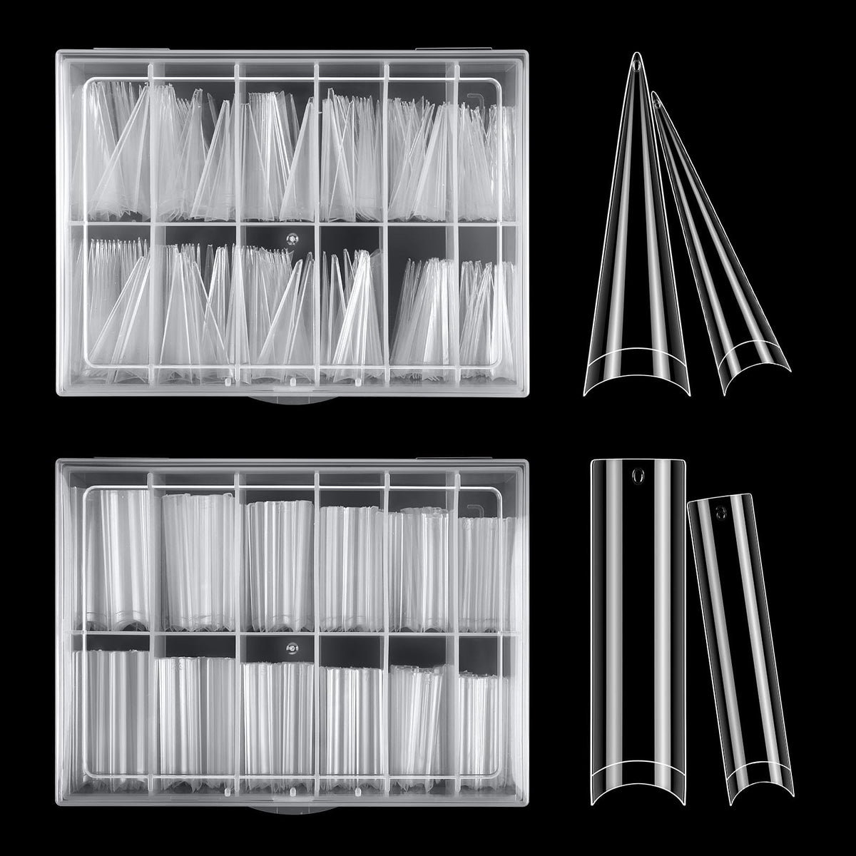 LIONVISON front packaging showing 240 clear XL nail tips and two shapes