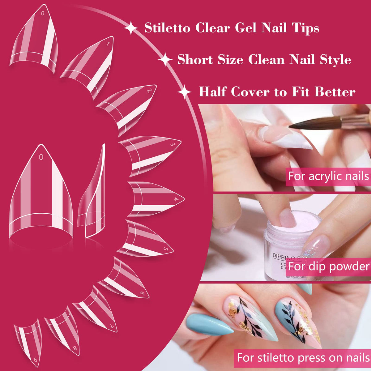LIONVISON tips applied during acrylic application, enabling salon finishes