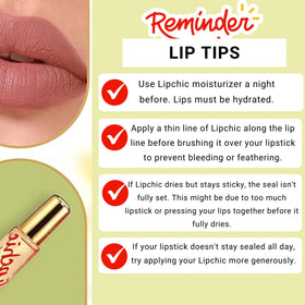 Lip Chic By Ella before and after split demonstrating reduced transfer