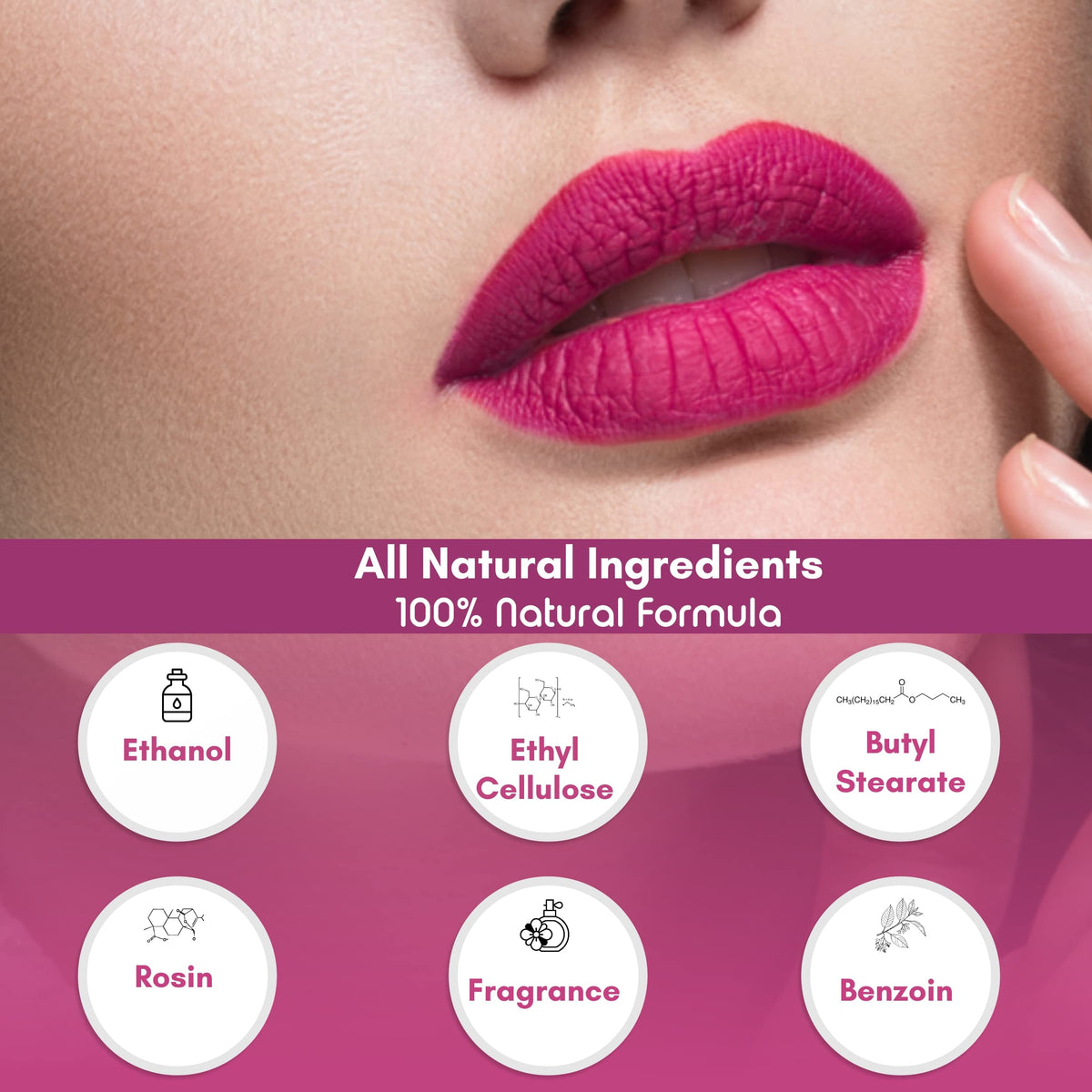 Lip Elegance sealer on lips closeup preserving color and reducing smudging