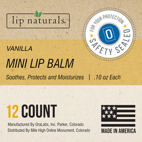 Lip Naturals single closed mini tube highlighting compact portability