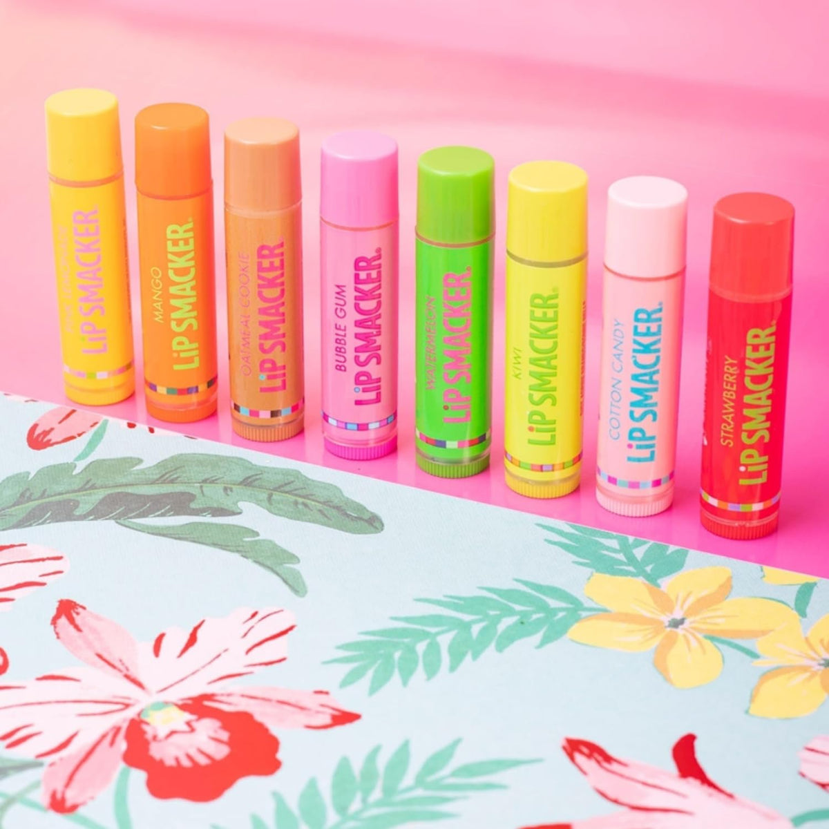 Lip Smacker close-up of individual tubes highlighting flavor variety