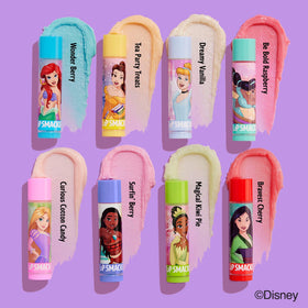 Lip Smacker close-up tube detail highlighting princess artwork and easy-twist cap