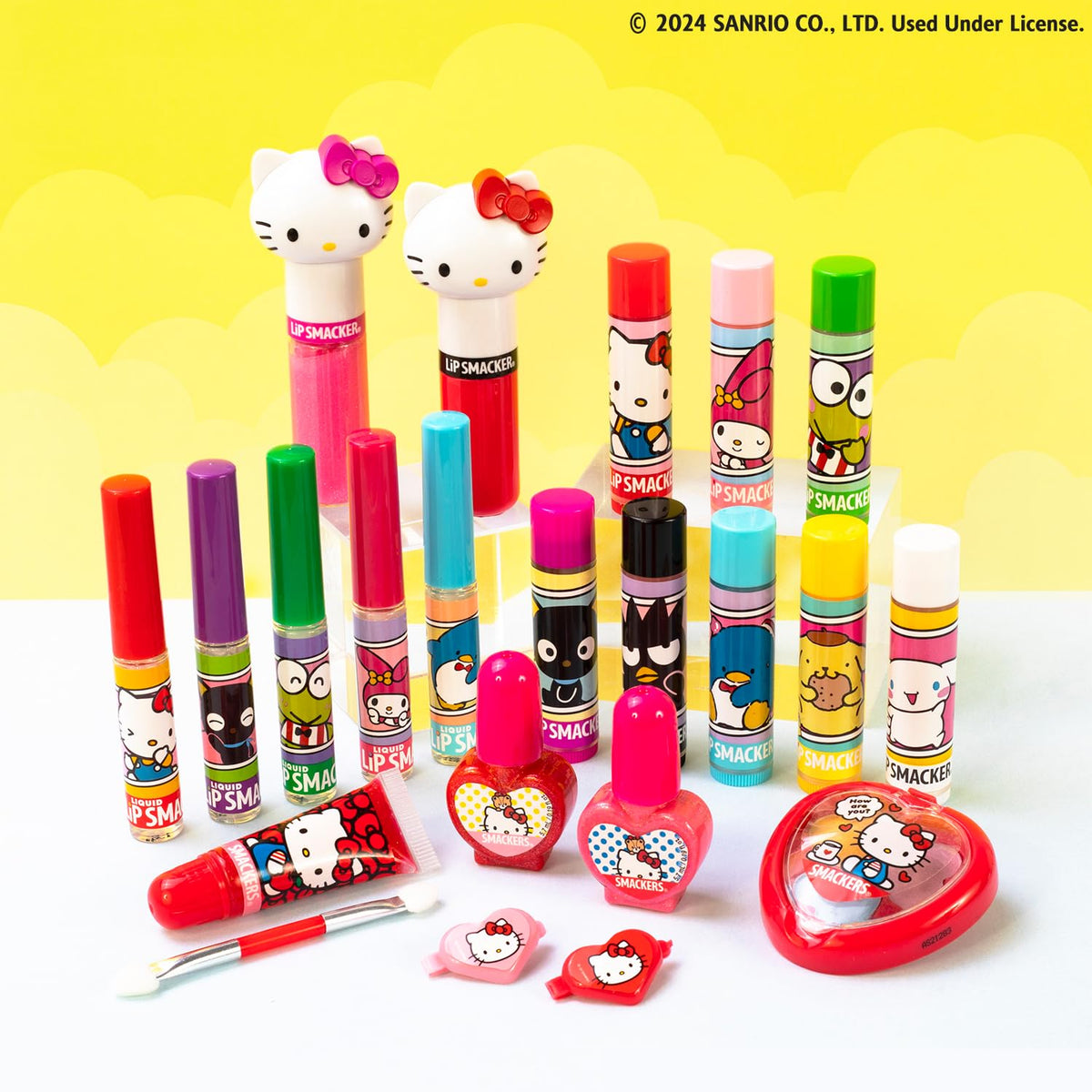 Lip Smacker Hello Kitty gloss topper open to show glossy finish benefit