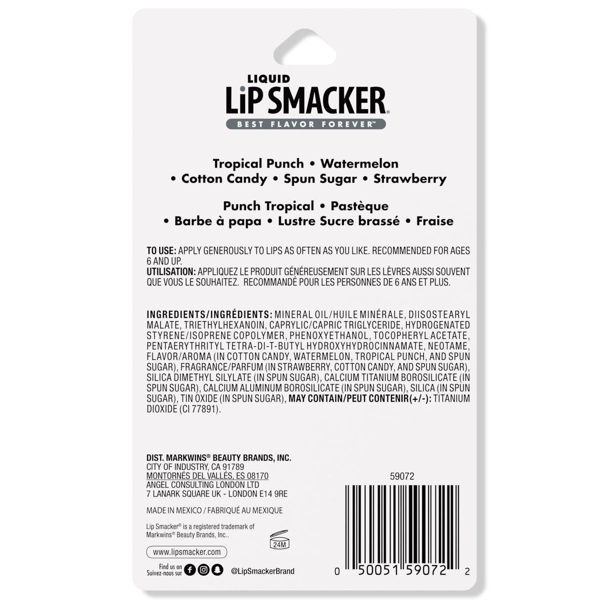 Lip Smacker Spun Sugar shimmer texture swatched to show luminous sparkle and light coverage