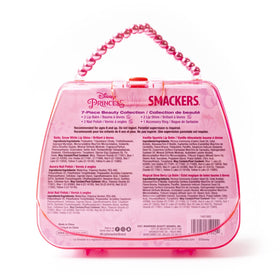 Lip Smacker tote in a bedroom setting with polishes, balms and hair barrette