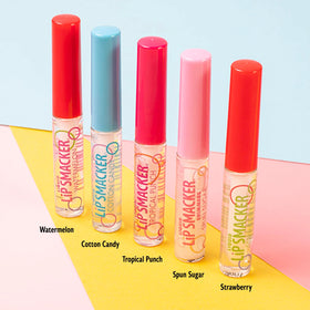 Lip Smacker Tropical Punch gloss close-up highlighting glossy shine and tropical scent appeal
