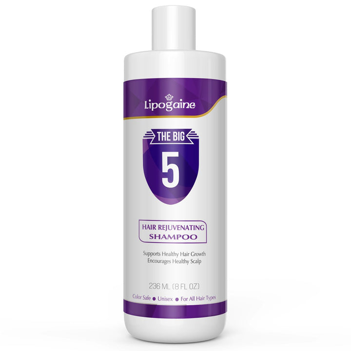 Lipogaine front bottle showing product and packaging benefit