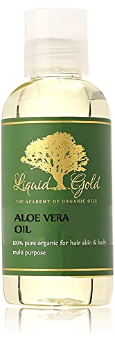 Liquid Gold Inc aloe vera oil front bottle shows clean packaging and 4 oz size benefits