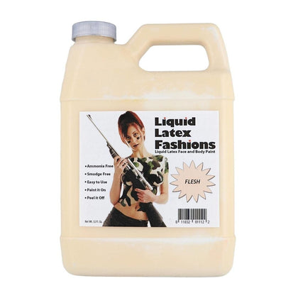 Liquid Latex Fashions front label showing bottle and product name, clear identification benefit