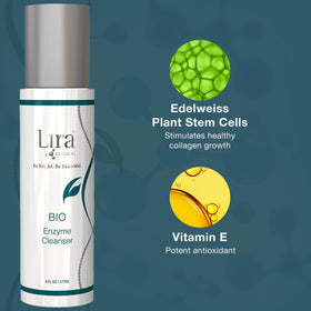 Lira Clinical application on wet face demonstrating makeup removal and cleansing
