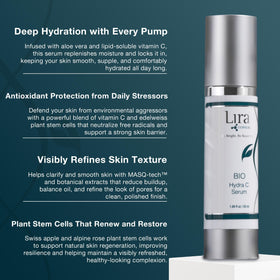 Lira Clinical serum poured beside ruler to show 50 ml size and easy dosing
