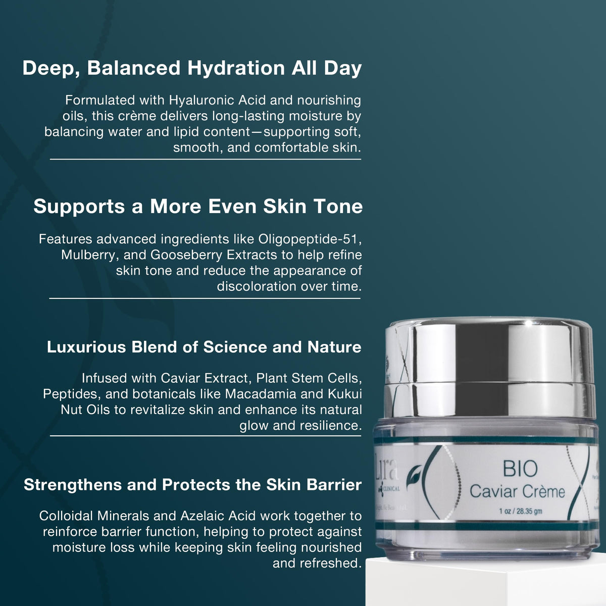 Lira Clinical applying cream to hand demonstrating quick absorption and comfort