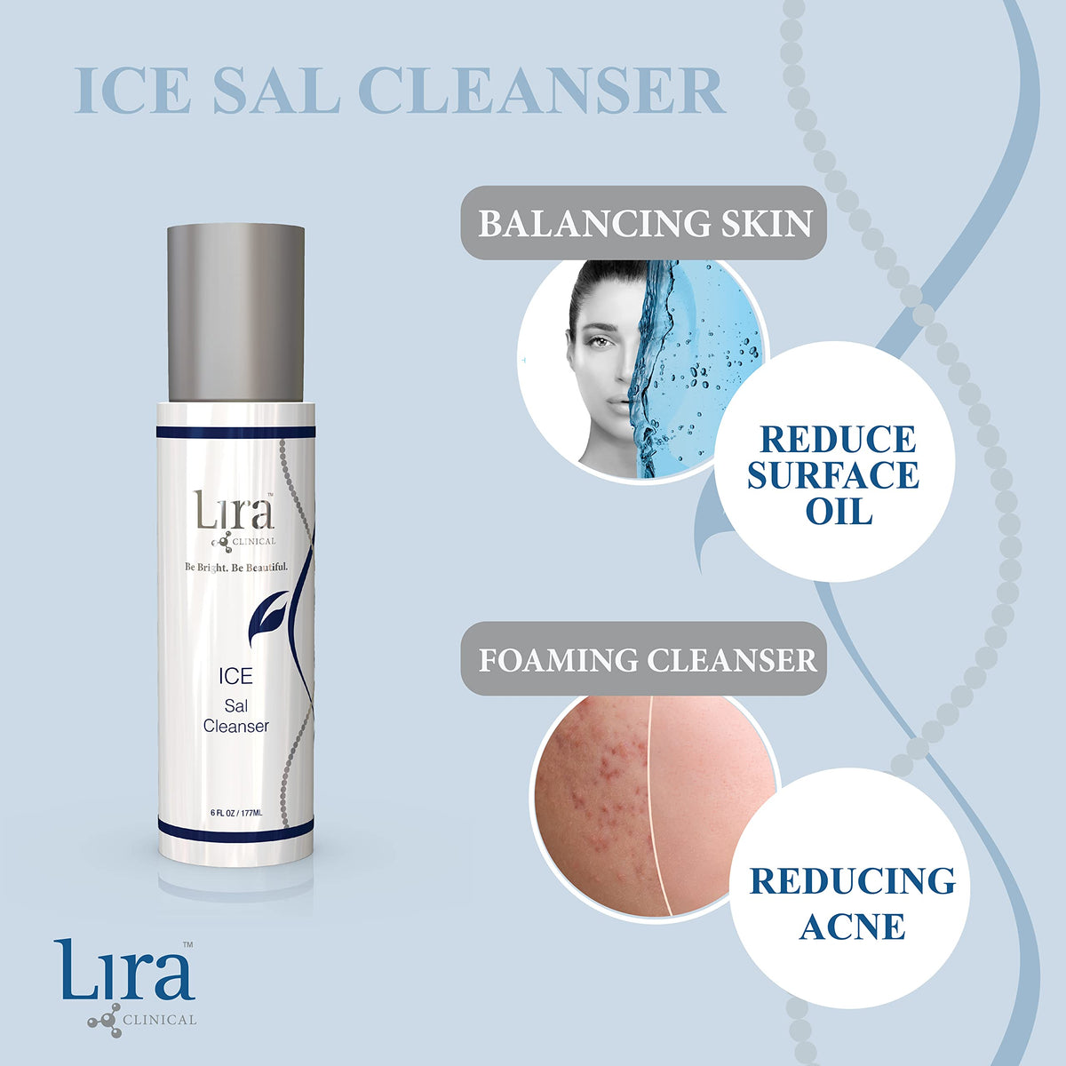Lira Clinical close-up gel texture showing lightweight exfoliating formula