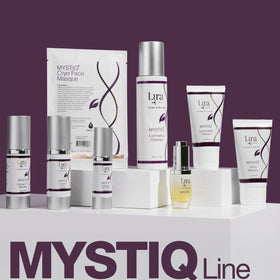 Lira Clinical lifestyle bathroom shelf display promoting daily skincare routine