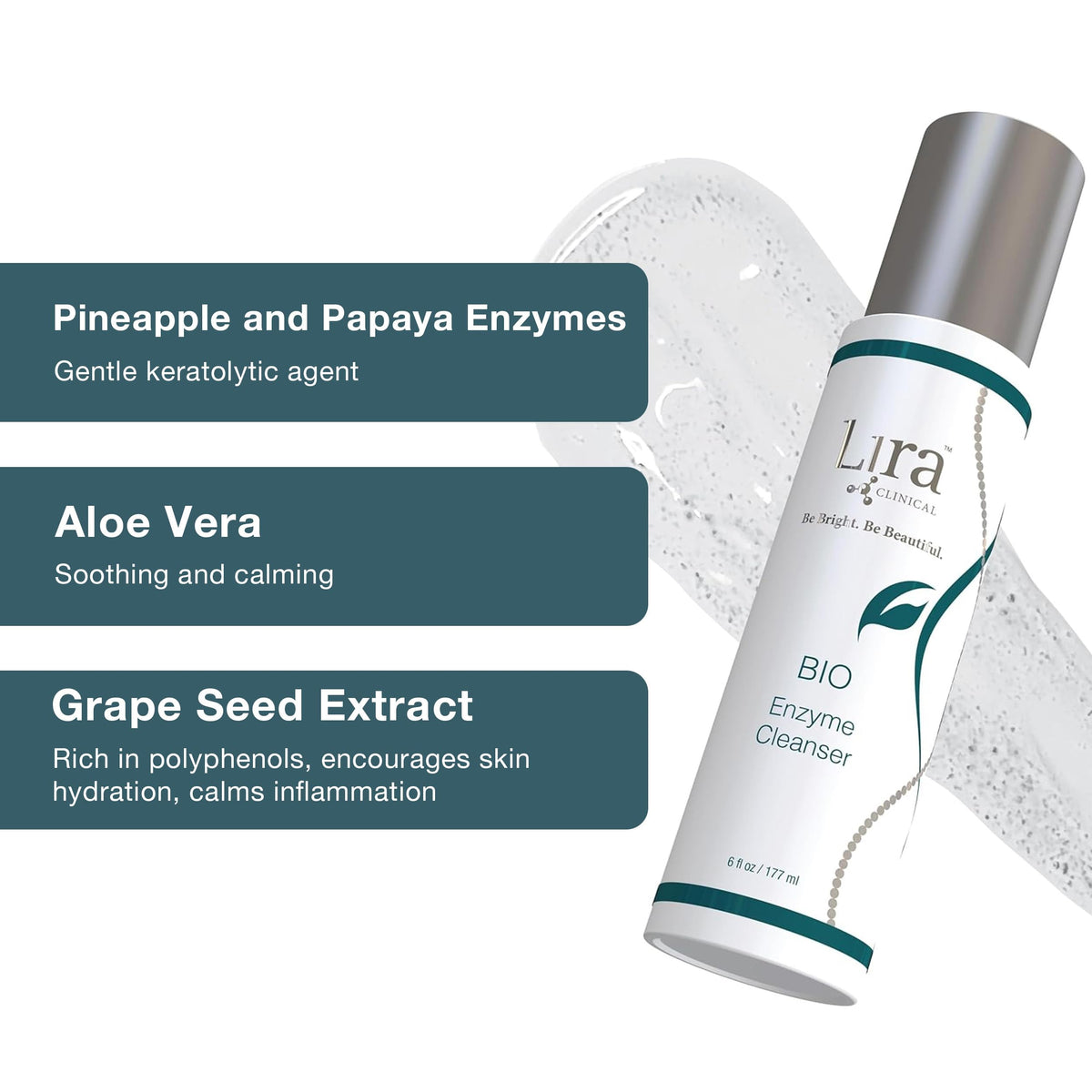 Lira Clinical 6 oz bottle beside measurement tool showing size and portability