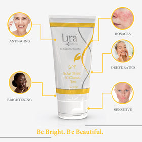 Lira Clinical product applied on hand showing even tint and blend