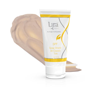 Lira Clinical used outdoors on face showing daily UV protection benefit