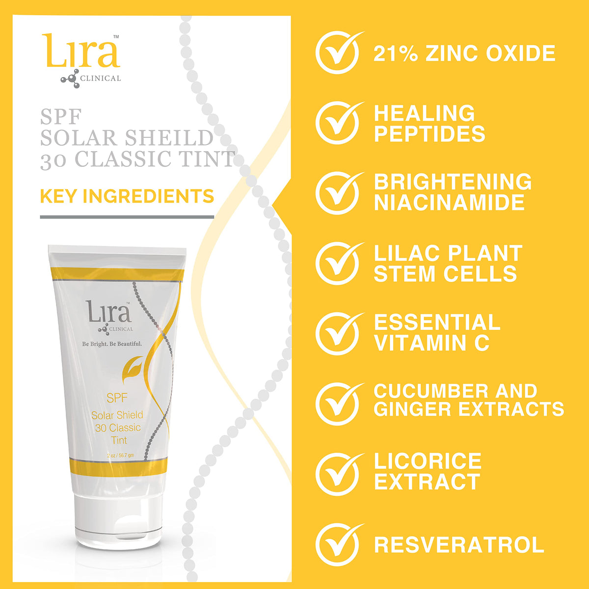 Lira Clinical tube next to travel items showing 60ml portability benefit