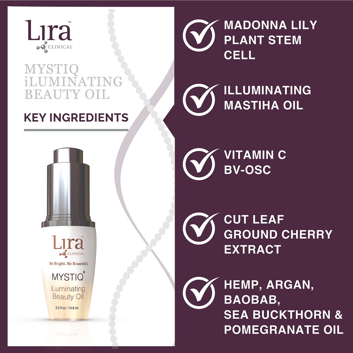 Lira Clinical applying facial oil to cheek, visualizing smooth skin finish and layering use