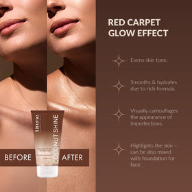 Lirene 150ml size comparison next to hand to show travel-friendly volume