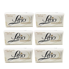 Lirio front packaging showing bar soap and antibacterial benefit