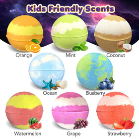 Lisotera close-up of planet bath bomb texture showing fizzing surface and safe formula