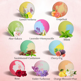 Lisotera individually wrapped bath bombs demonstrating hygienic packaging and variety