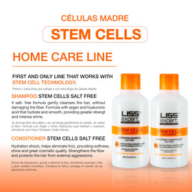 Liss Expert kit staged with salt-free shampoo and conditioner showing at-home maintenance and extended shine benefits