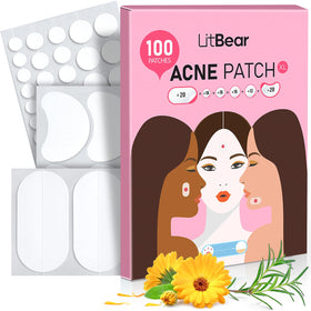 LitBear front packaging showing large acne patch kit and benefits