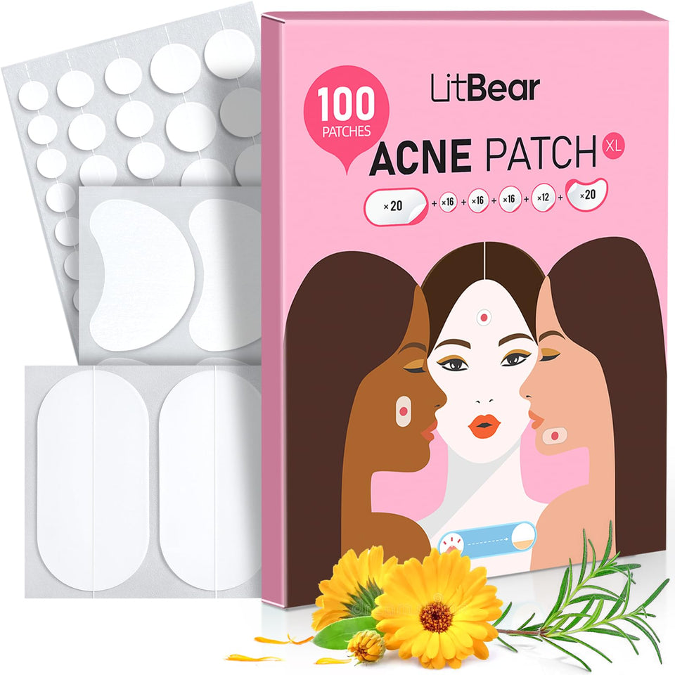 LitBear front packaging showing large acne patch kit and benefits