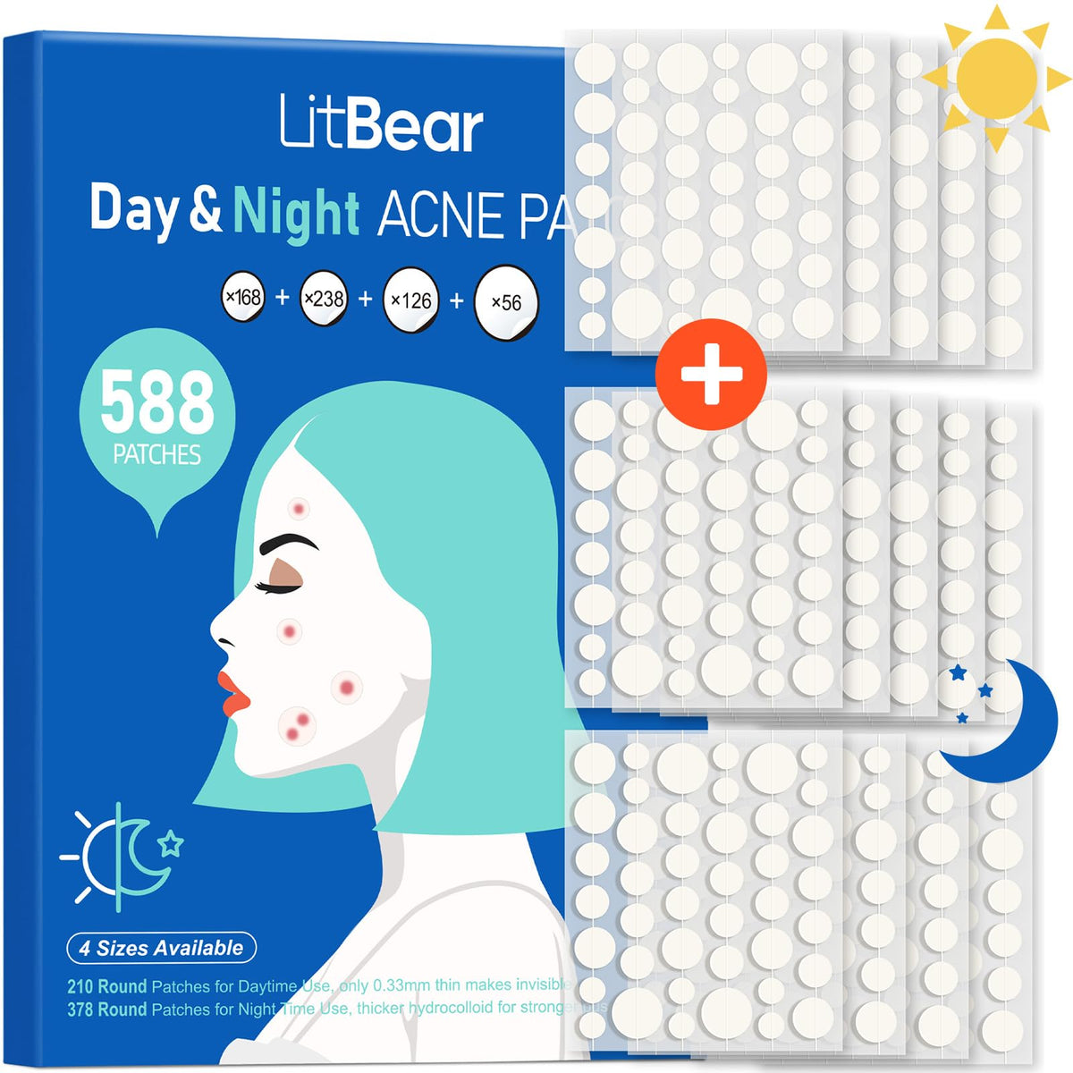 LitBear front packaging showing 588 dots and day/night system for convenience