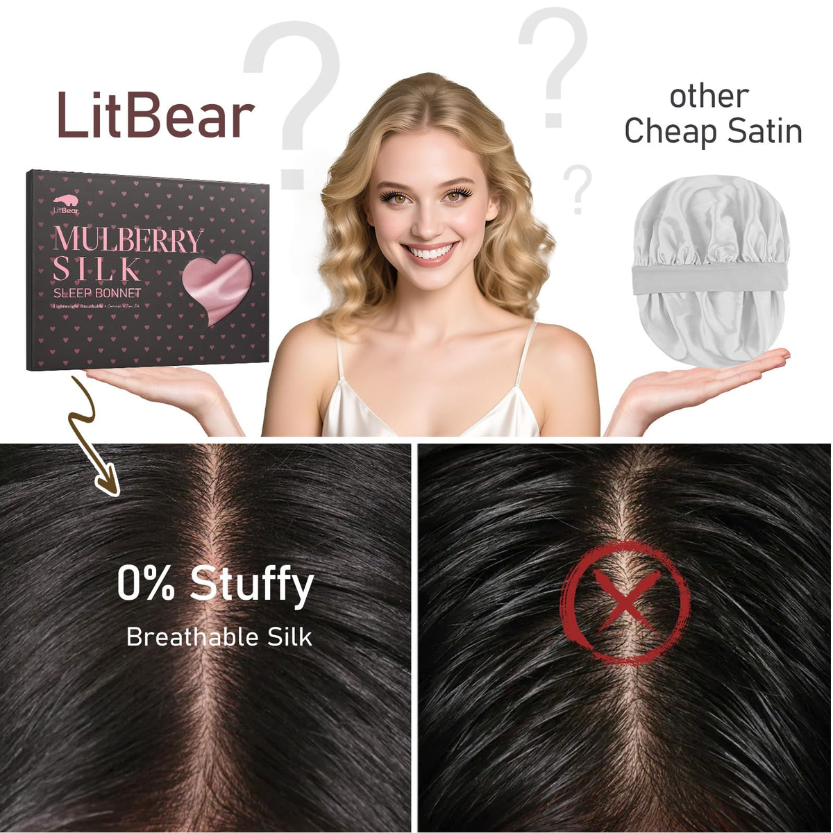 LitBear inside pouch view showing roomy interior for voluminous hair benefit