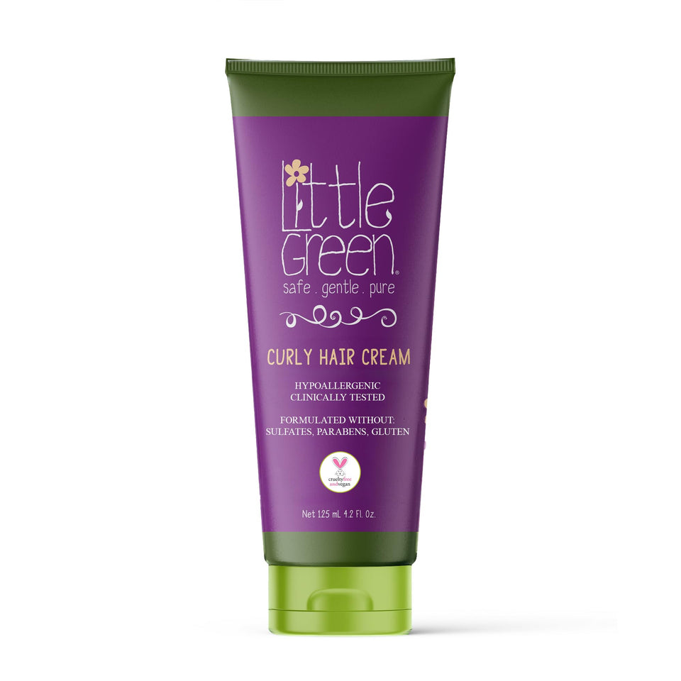 Little Green front packaging showing kids curl cream and safe formula benefit