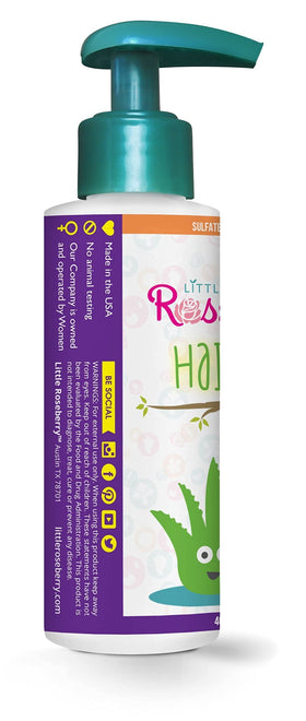 Little Roseberry ingredients label featuring organic aloe and vitamins