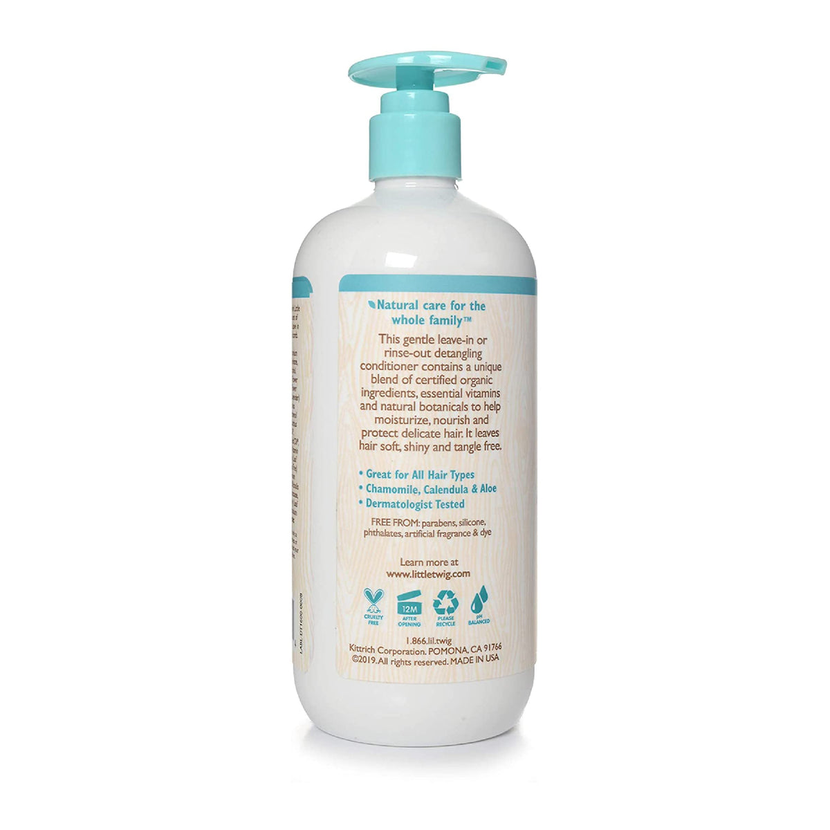 Little Twig label close-up highlighting plant-based ingredients and safety claims