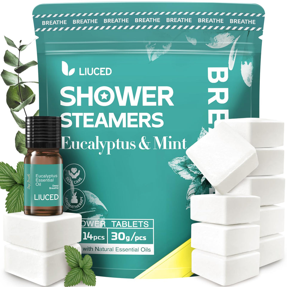 LIUCED front packaging showing eucalyptus and mint set, appealing gift presentation