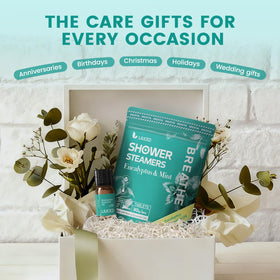 LIUCED open box with 14 tablets arranged, ready as a care or birthday gift