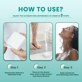 LIUCED steamer fizzing in shower, aromatic steam creating spa-like atmosphere