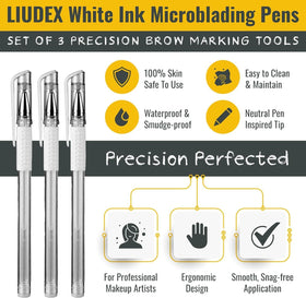 LIUDEX pen used during brow mapping showing clean, accurate outlining
