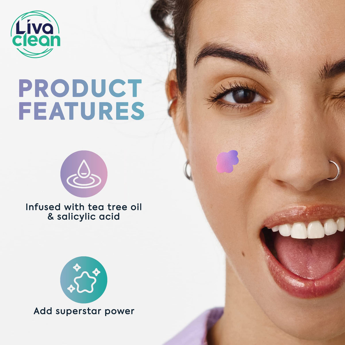 LivaClean adhesive edge detail showing secure hold and sweat resistance