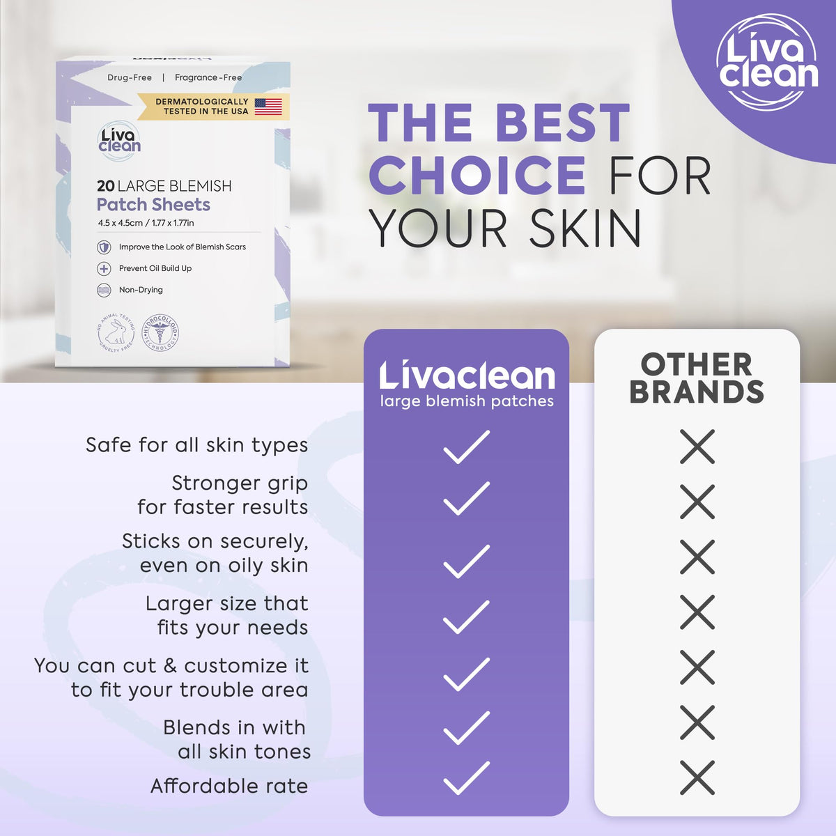 LivaClean adhesive edge detail highlighting secure gentle stickiness