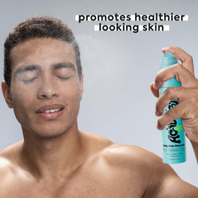 LivaClean mist being applied to face for calming and refreshing skin