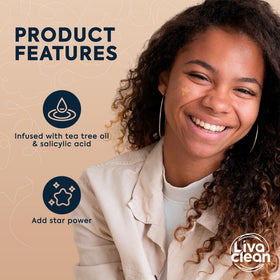 LivaClean neutral color variants (blue beige cream gray) blending discreetly on skin