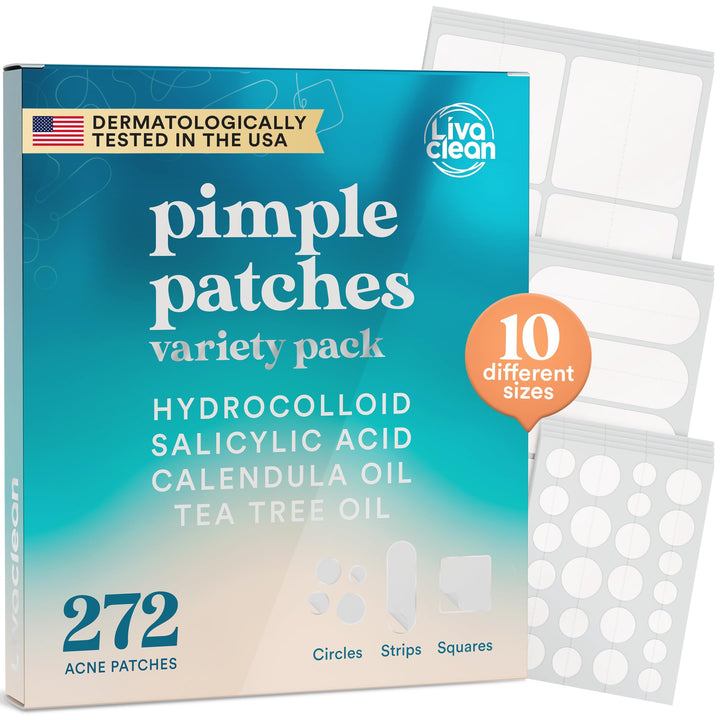 LivaClean front packaging showing 272 patch variety, convenient for travel