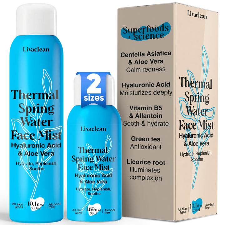 LivaClean front packaging showing 300ml and 50ml bottles for easy hydration