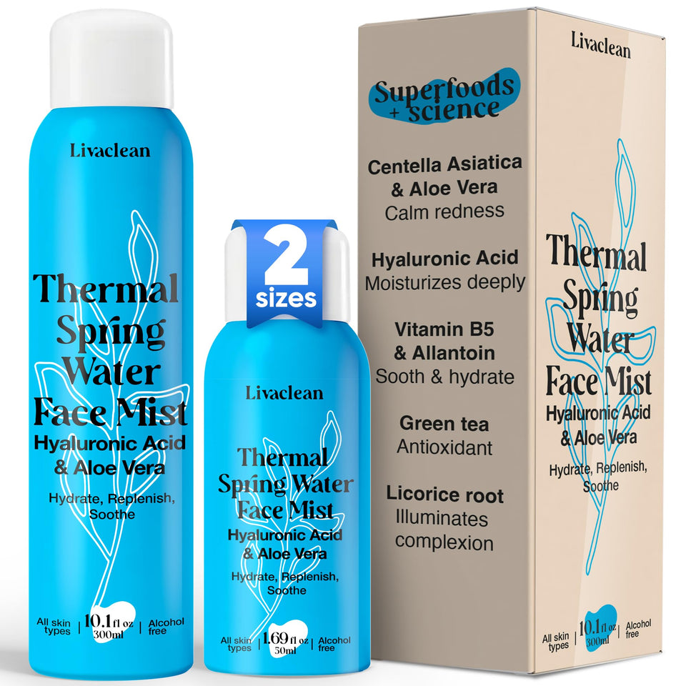 LivaClean front packaging showing 300ml and 50ml bottles for easy hydration