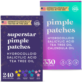LivaClean front packaging showing both star and hydrocolloid patches for value