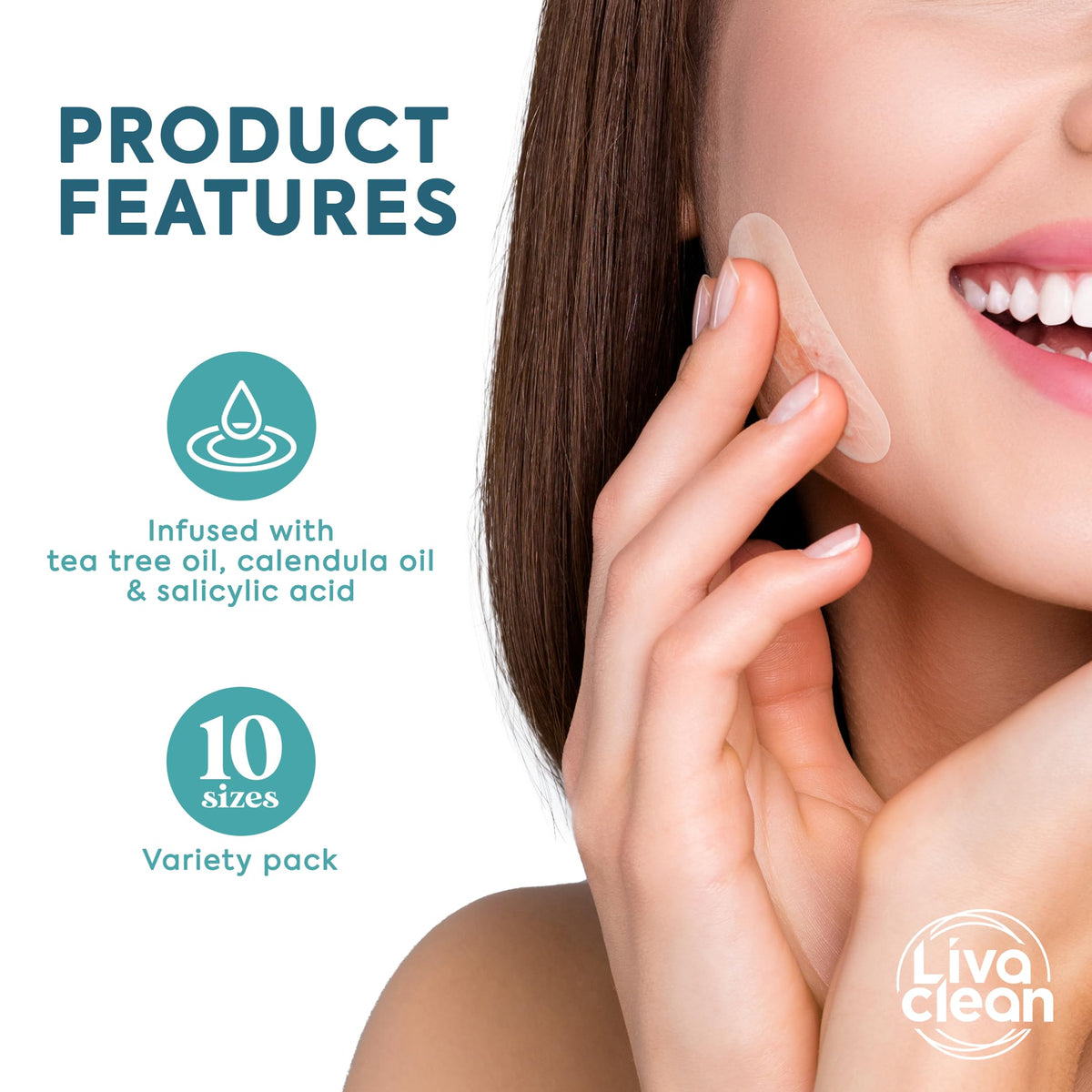 LivaClean ingredients: tea tree, salicylic acid, calendula for calming benefits